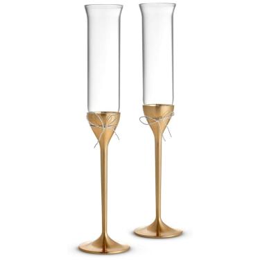 Imagem de Conjunto de Taças para Champanhe de 150mL para Qualquer Ocasião Especial com Estilo Clássico e 2 Peças, Wedgwood, Dourada