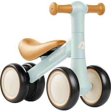 Imagem de Retrospec Cricket 2 Baby Walker Balance Bike com 4 rodas para idades de 12 a 24 meses - Brinquedo infantil para crianças de 1 ano - Brinquedos de passeio para meninos e meninas