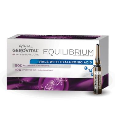 Imagem de Gerovital Gerovital Equilibrium Ampolas Com 10% De Lipossomas Com Ácido Hialurônico, Sérum Intensamente Hidratante E Alisador Para Rugas E Linhas Finas, Produto Profissional, 20 Ampolas X 2 Ml