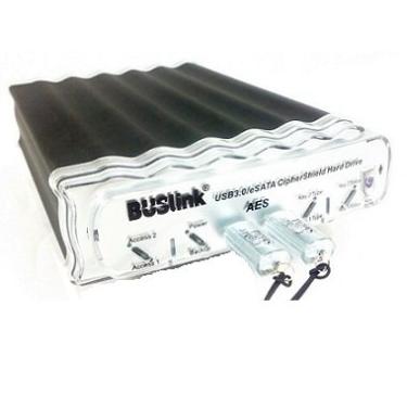 Imagem de Buslink CipherShield Dual Keys FIPS 140-2 Nível 2 HIPAA 512-bit AES USB 3.0/eSATA Hardware Disco rígido externo criptografado (16 TB)