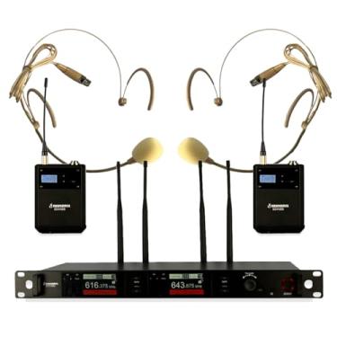 Imagem de Microfone Sem Fio Profissional Duplo de Cabeça UHF SD-70 BB - Soundrix Microfone Sem Fio Profissional Duplo de Cabeça UHF SD-70 BB - Soundrix