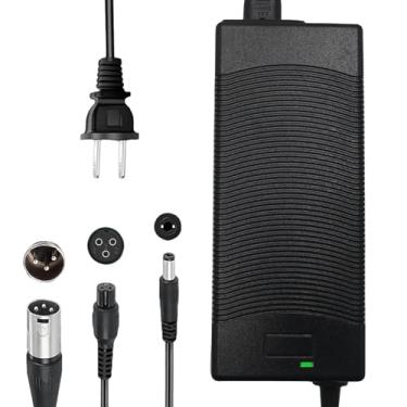 Imagem de THEPRO Carregador inteligente universal de 54,6 V 2A para bateria de íon de lítio de 48 V, com conector conector DC 5,5 mm, conector em linha de 3 pinos, plugue XLR de 3 pinos