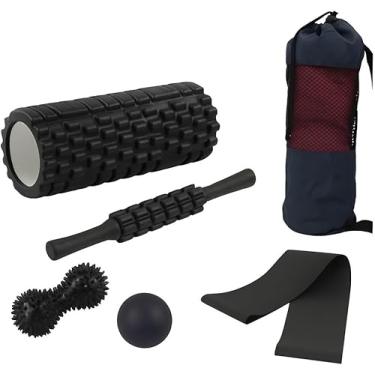Imagem de Conjunto De Yoga Completo Kit com 5 Peças Pilates Alongamentos com Bastão Massageador
