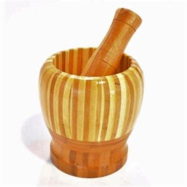 Imagem de Pil ao com Socador, PilãO de Bambu com Socador - 11cm