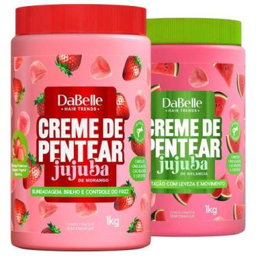 Imagem de Kit Dabelle Jujuba 2 Cremes de Pentear Morango + Melancia 1Kg