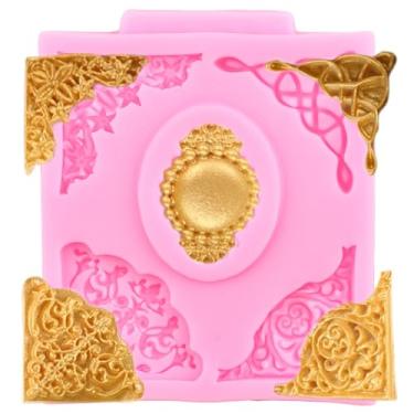 Imagem de Moldes barrocos de fondant joias moldes de silicone pedras de diamante molde de chocolate para decoração de bolos topo de cupcake pasta de goma de chocolate doce pasta de polímero conjunto de 1