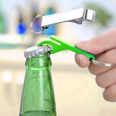 Imagem de Abridores de garrafas de cerveja, chaveiro de metal premium, kits de garrafas de bebidas para homens, mulheres, pequenos e práticos, fácil de transportar (prata)