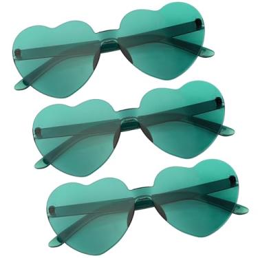 Imagem de Óculos de sol em forma de coração para mulheres verão, Verde