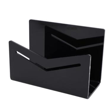 Imagem de Aqur2020 Organizador de Cartas de Suporte de Correio, Suporte de Correio Acrílico de Envelope de Mesa Com Base de Borracha Antiderrapante para Escritório, Escola e Casa (Preto)
