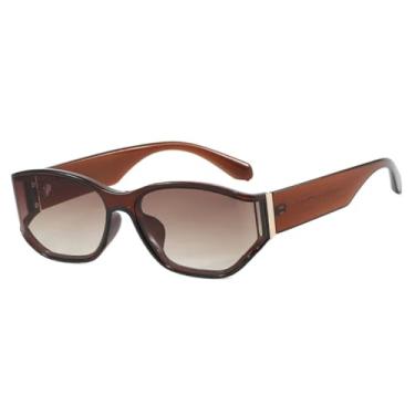 Imagem de Óculos de sol punk femininos da moda, armação pequena, masculino, óculos de viagem, óculos de dirigir, feminino, UV400 (chá marrom)