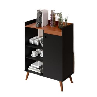 Imagem de Buffet Para Casa Barzinho Aparador 1 Porta Com Pés Palito(preto madeirado)