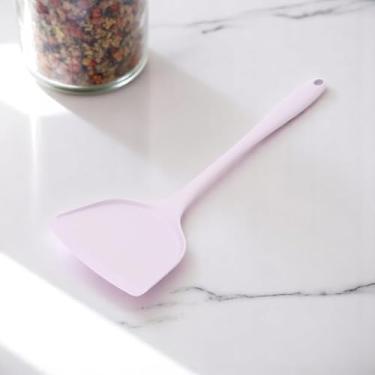 Imagem de Generic Espátula de cozinha cobertura total pá 84 g lavável na lava-louças silicone roxo 32,5 x 10 cm