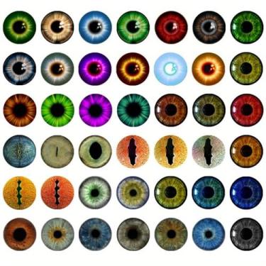Imagem de 100 peças 8-12 mm Cabochão de olhos redondos de vidro para colar, pingente de joias, acessório para decoração de arte de unhas (10 mm)