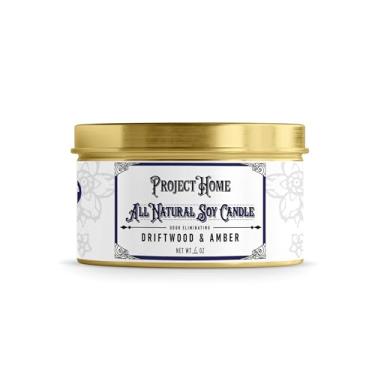 Imagem de Project Sudz Vela Project Home – Vela eliminadora de odores de animais de estimação 100% cera de soja | Baunilha de tabaco, limão coco, sal marinho | Ecológica, aparência sofisticada, duradoura e