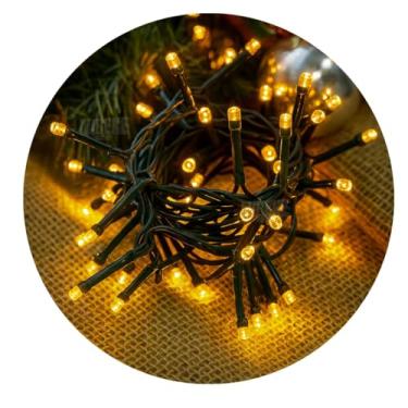 Imagem de Pisca Arroz 100 Leds Luz Forte De Natal 8 Funções De Iluminação (Branco Quente 220V)