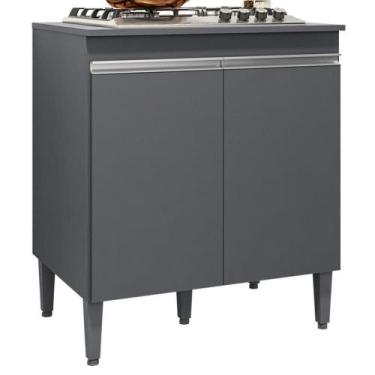 Imagem de Balcao Com Tampo Para Cooktop 2 Pt 79 Cm Andreia Cinza Reajl Móveis Ci