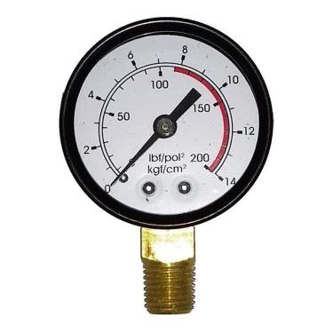 Imagem de Kit Manômetro Válvula de Segurança Dreno Pressostato 4 vias Baixa Pressão