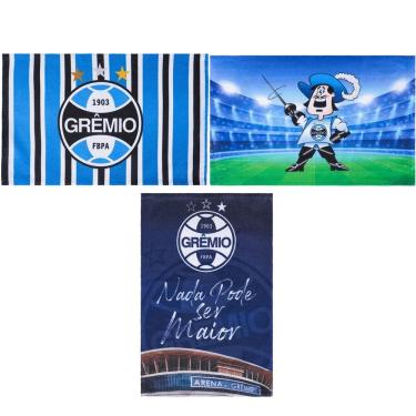 Imagem de Kit 3 Toalha De Lavabo Lancheira Grêmio 27x47cm Nada Pode Ser Maior