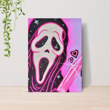 Imagem de Quadro Ghost Face Panico Terror A4  Placa MDF 17 - Lomi Art
