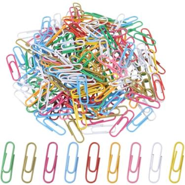 Imagem de 2 caixas, 70 peças, moldura de esqueleto de metal, clipes de encadernação de arame vazado, cores mistas, 28 x 7 mm, material escolar de escritório para documentos em papel
