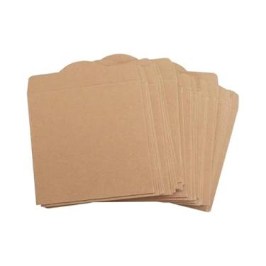 Imagem de 25 peças retrô marrom papel kraft CD DVD mangas envelopes caixas de armazenamento de papelão suporte de DVD capas de armazenamento de mídia (dimensão interna 13 x 13 cm)