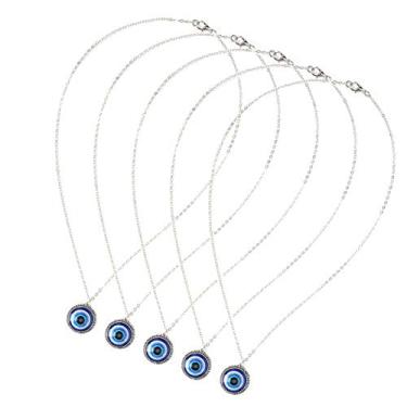 Imagem de Zhjvihx Colar de Olhos Azuis, Colar Com Pingente Joias de Olhos Azuis de Turco Pingente da Sorte para Aniversários para Atividades Diárias para Amigos para Irmãs