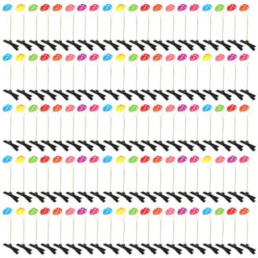 Imagem de Tigeen 100 peças de grampos de cabelo de broto de feijão com plantas engraçadas, clipes de broto, flor, borboleta, cogumelo, acessórios de cabelo, presilhas para mulheres e meninas (cogumelo)