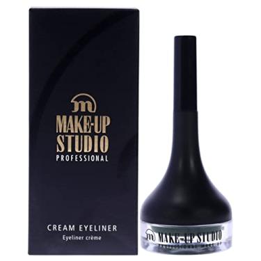 Imagem de Make-Up Studio Delineador de maquiagem profissional creme com pincel – Lindo delineador com pincel integrado – Ideal para colocar um delineador firme – Para criar um olho esfumaçado perfeito – Verde – 2 g