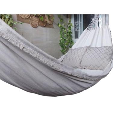 Imagem de Rede de Dormir Descanso Casal, Jeans Confortável E Resistente(Cru)
