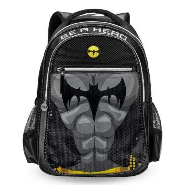 Imagem de Mochila De Costas Escolar Grande Infantil Morcego Be A Hero - Denlex