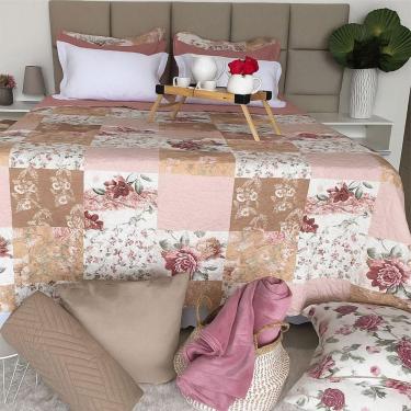 Imagem de Kit Cobre Leito Colcha Queen Boutik Dupla Face - Estampa 62 - 100% Poliéster