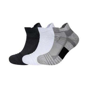 Imagem de Meias De Compressão Para Ciclismo Masculinas, 3 Pares, Pretas E Branca