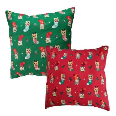 Imagem de Kit 2 Almofadas Decorativas Natal Oxford 45x45 Misto