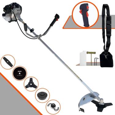 Imagem de Roçadeira Lateral TBC43H Toyama À Gasolina 2T 43cc 1,7HP Alta Rotação 5 Em 1 Com Carretel + Faca 2 Pontas + Faca 3 Pontas + Faca 80 Dentes + Trimmer