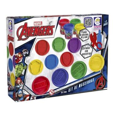 Imagem de Brinquedo Infantil Kit de Massinhas com Carimbos da Marvel Cotiplás - 
