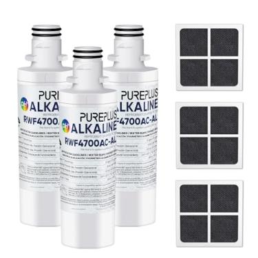 Imagem de PUREPLUS Alcalina ADQ747935 Substituição para LG LT1000P LT1000 Kenmore Elite 9980 LT1000PC, MDJ64844601 ADQ74793501, LMXS28626S, LFXS26973S, LT120F Filtro de água e ar da geladeira, pacote com 3