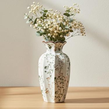 Imagem de Vaso octogonal com padrão azul e marrom