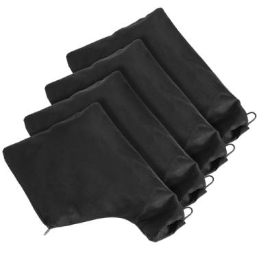 Imagem de Ymapinc 4 peças de sacos coletores de poeira, saco de filtro de poliéster preto com abertura de anel de aço para serra de mesa, acessórios de coleção de poeira de serra de esquadria 225