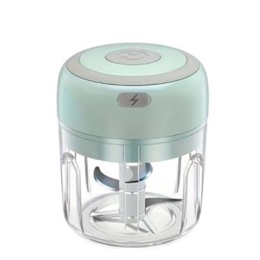 Imagem de Mini cortador de alimentos, espremedor de alho elétrico, carregamento USB, moedor elétrico de vegetais, operação com uma mão, fácil de limpar (verde, 250 ml)