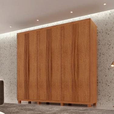 Imagem de Guarda Roupa Casal Dunas 6 Portas E 2 Gavetas Mdf Moderna Naturalle