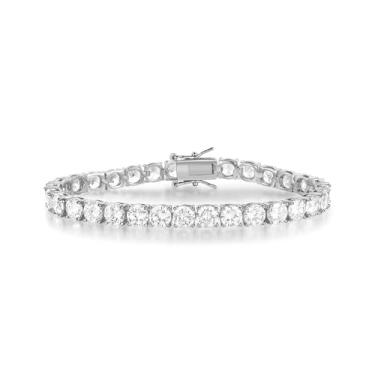 Imagem de Gemsme Pulseiras de tênis para mulheres e homens, pulseiras de diamante para mulheres e homens, banhado a ouro amarelo 18 k banhado a ouro branco 5 mm zircônia cúbica prata esterlina, tornozeleira de