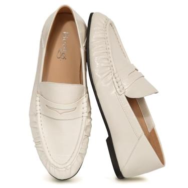 Imagem de BeeLg Mocassim feminino confortável sem cadarço casual sem cadarço para trabalho e negócios, Branco, 41