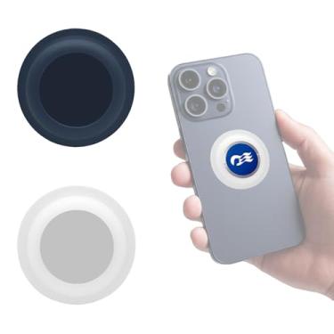 Imagem de Pacote com 2 adesivos de medalhão de princesa para iPhone, Android e mais - acessório de telefone Princess Cruise, serve para medalhão 2025 (azul marinho e branco)