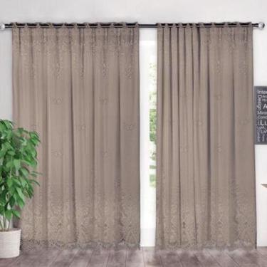 Imagem de Cortina Renda Com Forro Sala Quarto 3,00 Larg X 1,80 Alt - Interlar