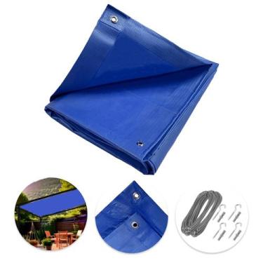 Imagem de Tela Lona Azul 5x1.30 M Impermeável Shade Lux + Kit - Cikala