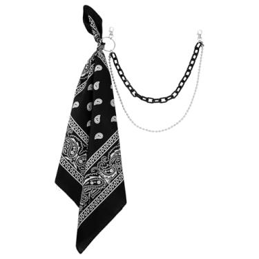Imagem de Corrente de calça jeans punk hip hop, acessório de jeans gótico em camadas cruzadas, acessórios punk rock gótico ousado para homens e mulheres, cinto preto, correntes de cintura bandana