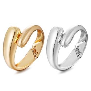 Imagem de Arthur Liu Pulseira feminina banhada a ouro 14 quilates com pedras não manchadas, joias modernas, One Size, Aço inoxidável, Sem Pedra Preciosa