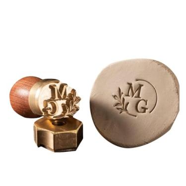 Imagem de Carimbo de cerâmica personalizado, logotipo feito à mão e carimbo de assinatura para cerâmica personalizado com sua assinatura de ferramenta de cerâmica (5 cm)