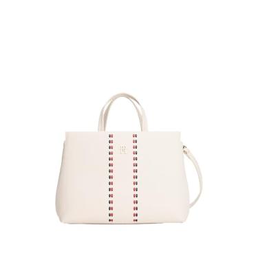 Imagem de Tommy Hilfiger Bolsa feminina atemporal, creme macio, tamanho único