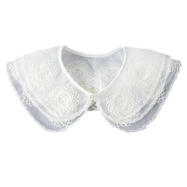 Imagem de Gola falsa de renda, gola de blusa removível  branca